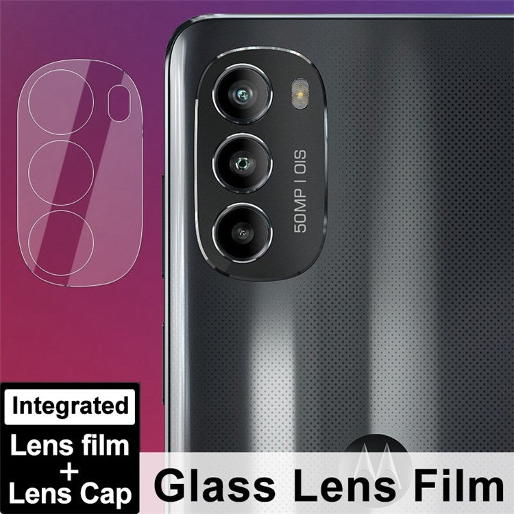 IMAK For Motorola Moto G82 5G Integrated Camera Lens Protector Ultra Clear Tempered Glass Lens Film + Acrylic Lens Cap