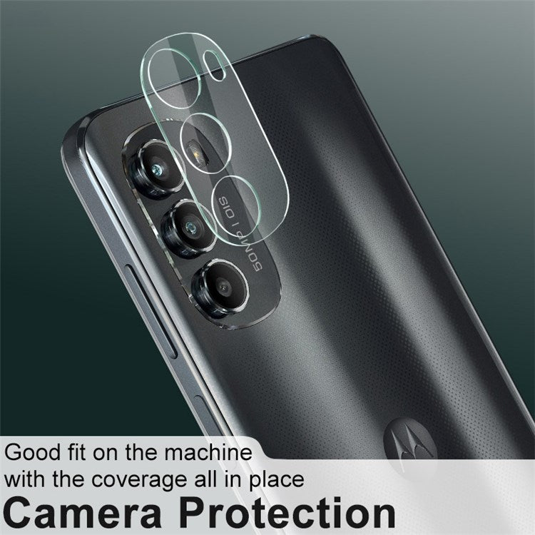 IMAK For Motorola Moto G82 5G Integrated Camera Lens Protector Ultra Clear Tempered Glass Lens Film + Acrylic Lens Cap