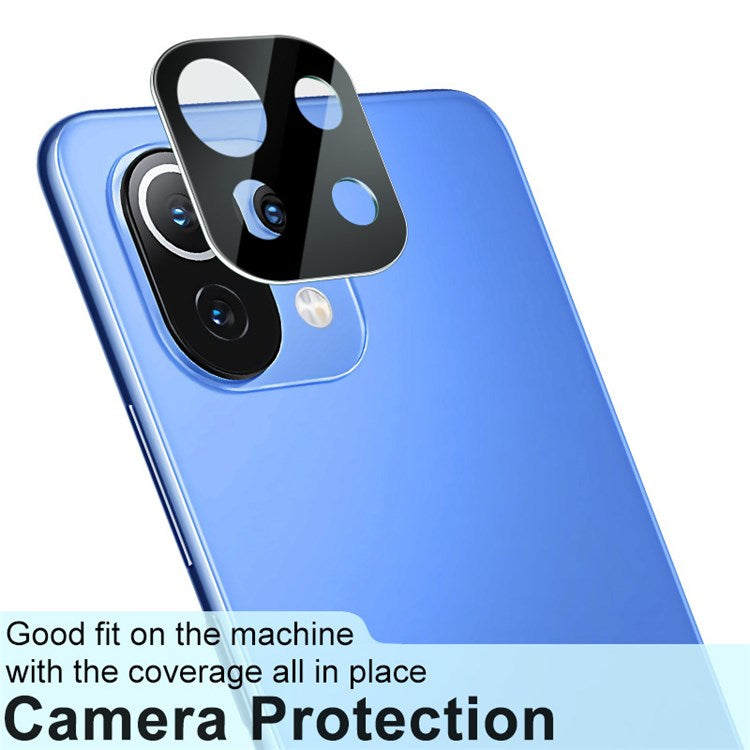 IMAK For Xiaomi Mi 11 Lite 4G/5G/11 Lite 5G NE/CC11 Camera Lens Protector HD Clear Integrated Tempered Glass Lens Film + Acrylic Lens Cap (Black Version)