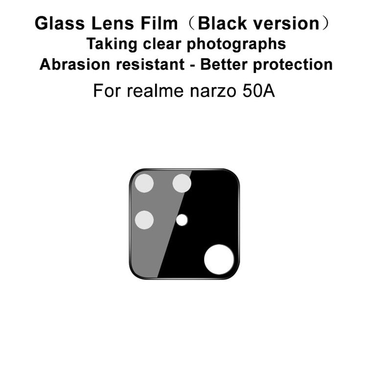 IMAK For Realme Narzo 50A Ultra Clear Tempered Glass Film Wear-resistant Camera Lens Protector (Black Version)