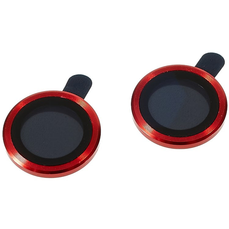 2Pcs / Set Phone Rear Camera Lens Protector for iPhone 14 6.1 inch / 14 Plus 6.7 inch, Anti-scratch High Transmittance Tempered Glass Lens Protection Film - Red