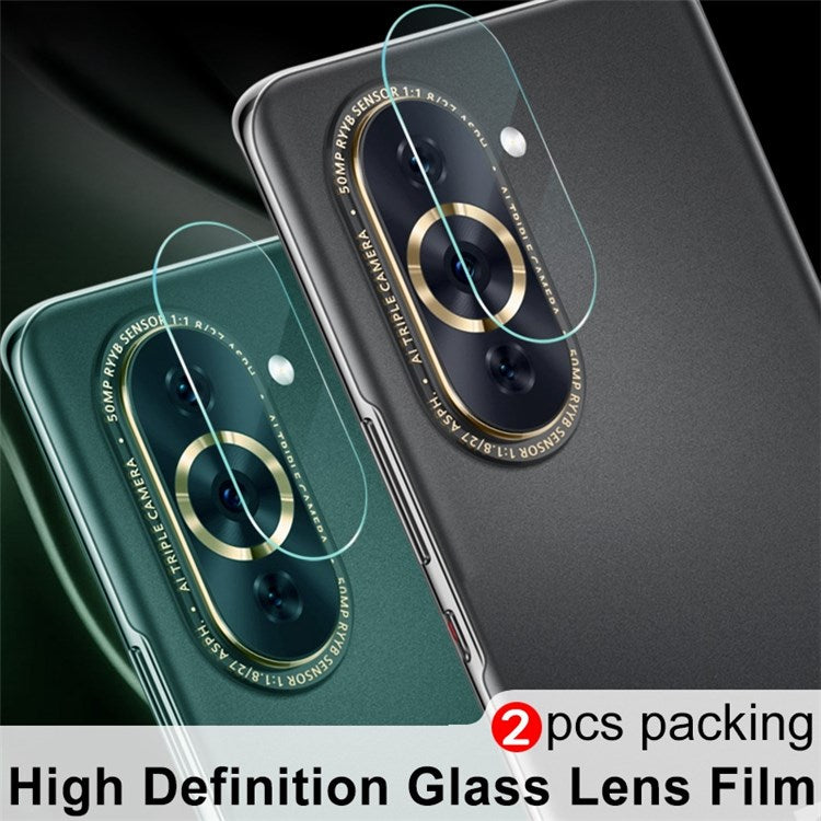 IMAK 2Pcs / Set Camera Lens Protector for Huawei nova 10 Pro 4G, Wear-resistant HD Anti-bubble Tempered Glass Film