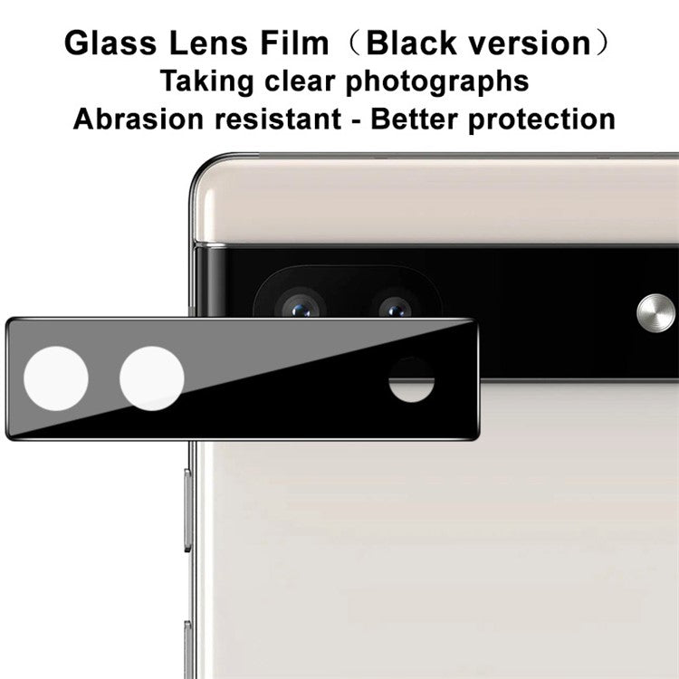 IMAK For Google Pixel 6a Camera Lens Protector Tempered Glass Wear-resistant Anti-scratch Bubble-free Film (Black Version)