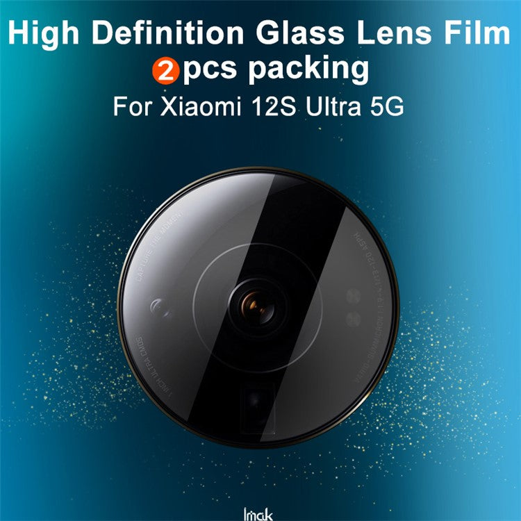 IMAK 2Pcs / Set Camera Lens Protector for Xiaomi 12S Ultra 5G, Anti-bubble Anti-wear High Definition Tempered Glass Film