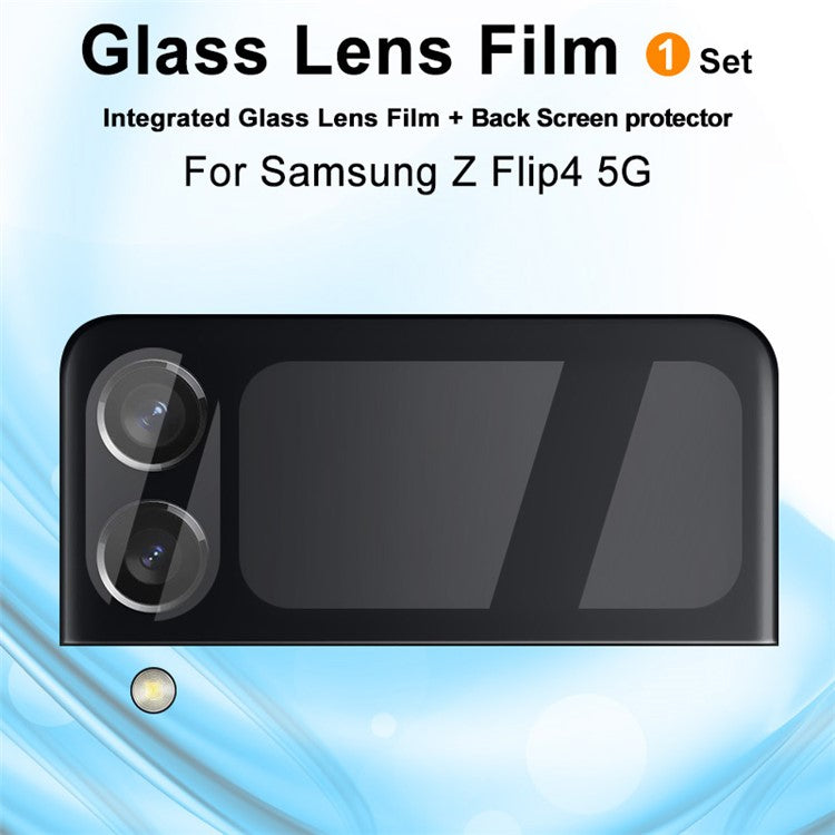 IMAK for Samsung Galaxy Z Flip4 5G Camera Lens Film Anti-Scratch HD Tempered Glass Lens Protector + Back Screen Protector