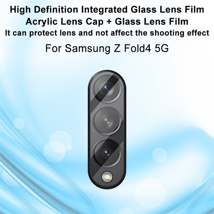 IMAK Camera Lens Film for Samsung Galaxy Z Fold4 5G Anti-scratch Anti-oil HD Tempered Glass Lens Protector + Acrylic Lens Cap