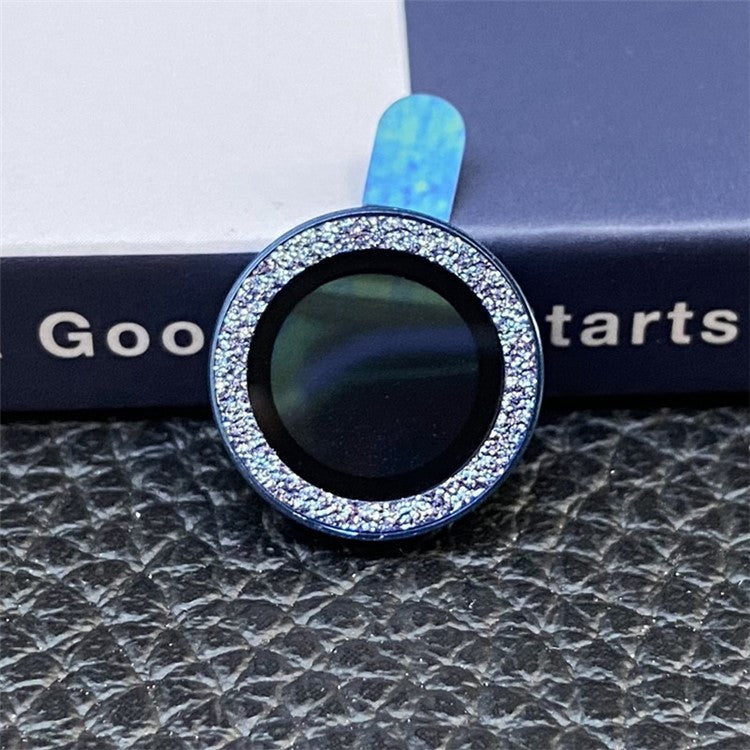 For iPhone 13 Pro Max 6.7 inch / 13 Pro 6.1 inch 3Pcs / Set Glitter Ring Design Camera Lens Protector Anti-scratch Anti-fingerprint Tempered Glass Film - Blue