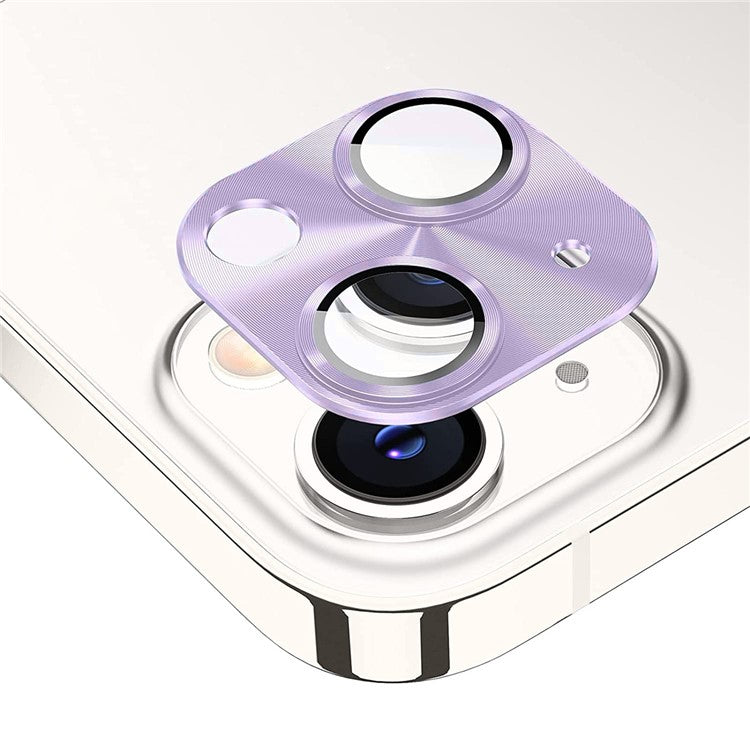 ENKAY HAT PRINCE For iPhone 14 6.1 inch / 14 Plus Full Cover Camera Lens Protector Aluminum Alloy + Tempered Glass Integrated Film - Purple