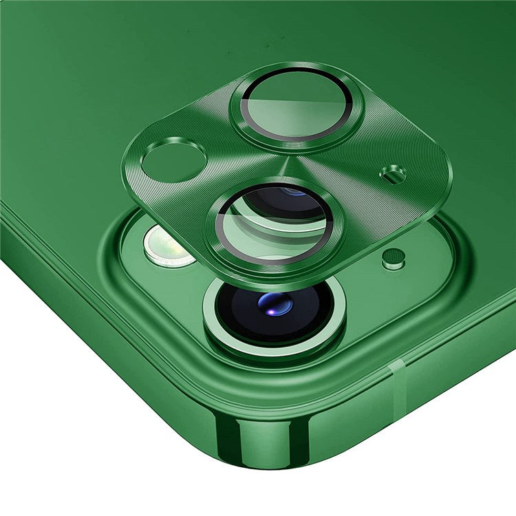 HAT PRINCE ENKAY For iPhone 14 6.1 inch  / 14 Plus Full Cover Camera Lens Protector Aluminum Alloy + Tempered Glass Integrated Film - Blackish Green