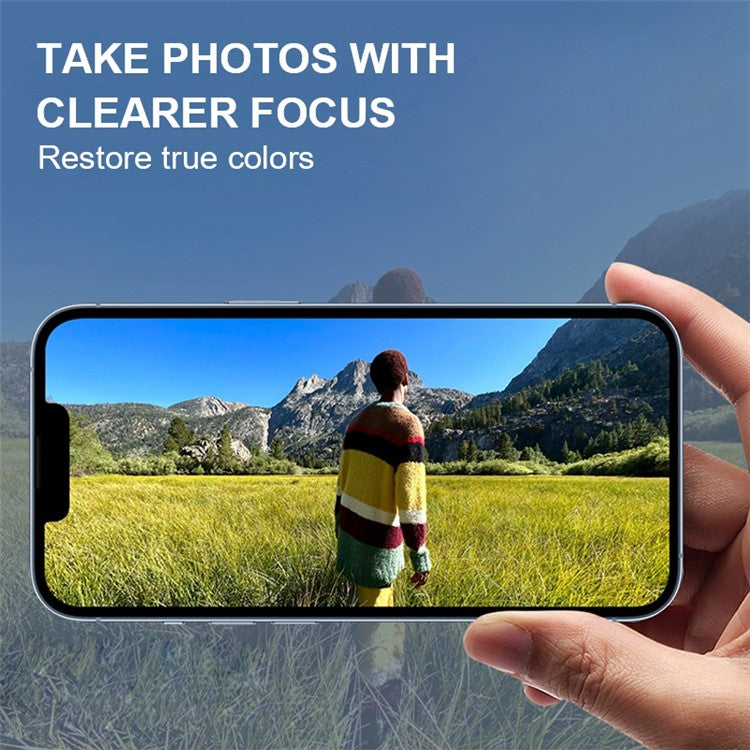 AMORUS for iPhone 14 Pro 6.1 inch Full Cover Camera Lens Protector Full Glue Tempered Glass Anti-Scratch Silk Printing Black Circle Camera Lens Film