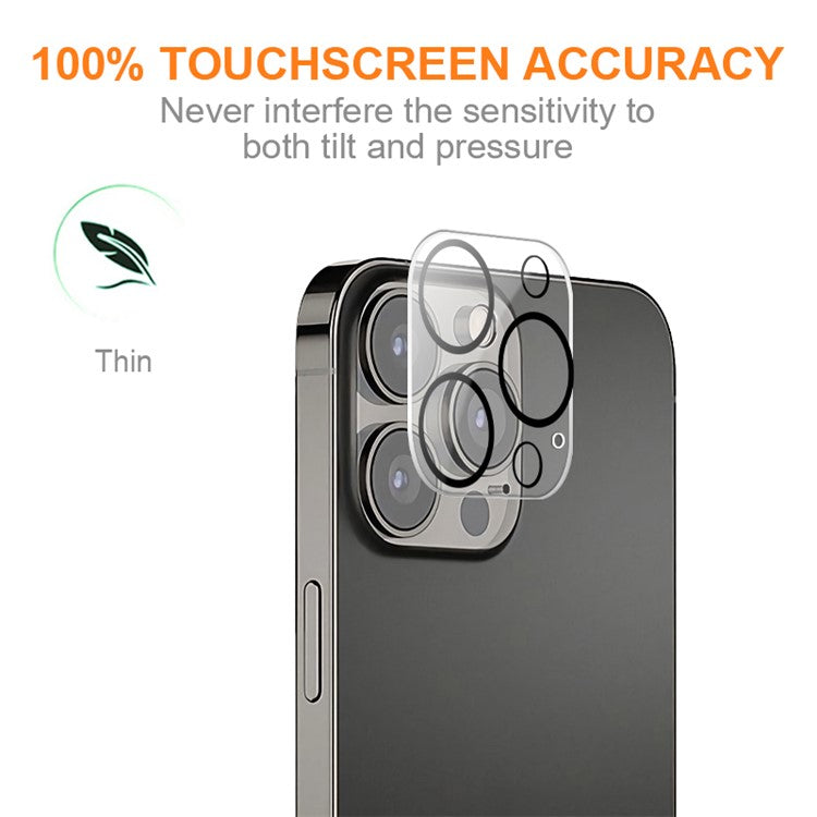 AMORUS For iPhone 13 Pro 6.1 inch / 13 Pro Max 6.7 inch Camera Lens Protector Full Glue Full Cover Ultra Clear Silk Printing Tempered Glass Film with Black Night Circle