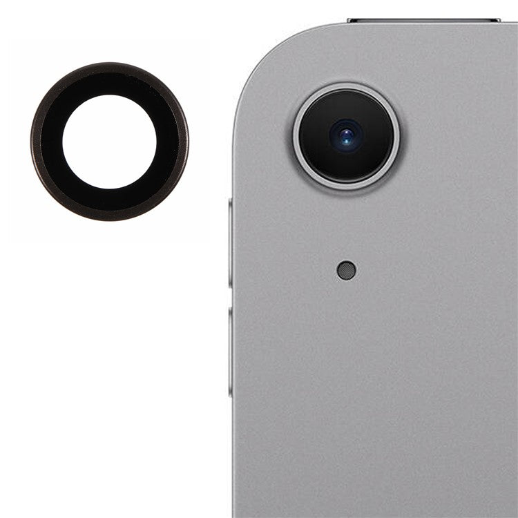 For iPad Air 11 (2024) / iPad Air 13 (2024) Camera Lens Protector Metal + Tempered Glass Lens Film - Black