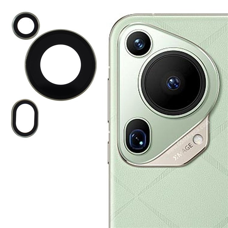 1 Set For Huawei Pura 70 Ultra Camera Lens Protector Tempered Glass Rear Lens Film -  Green