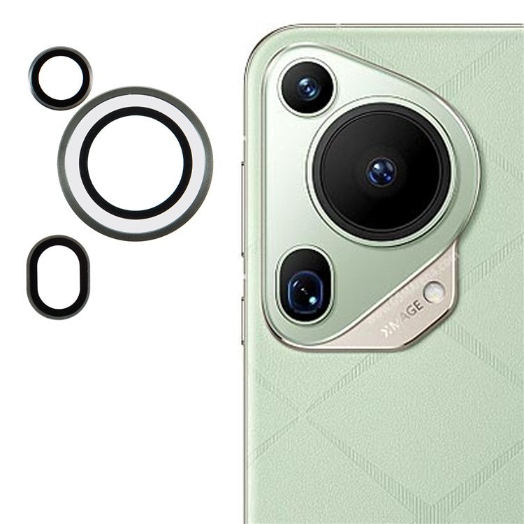 1 Set For Huawei Pura 70 Ultra Tempered Glass Camera Lens Protector Individual Rear Lens Film -  Green