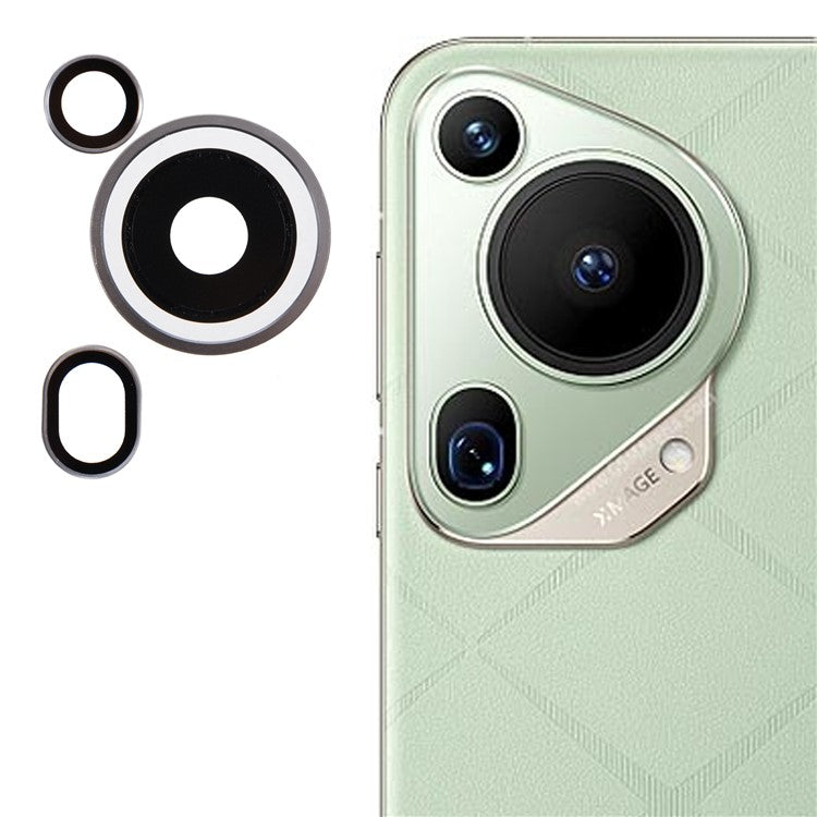 1 Set For Huawei Pura 70 Ultra Tempered Glass Camera Lens Protector Individual Rear Lens Film -  Silver