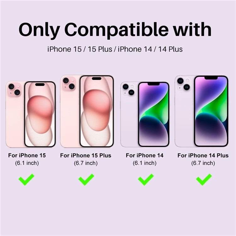 NORTHJO 3 Sets for iPhone 15 / 15 Plus / 14 / 14 Plus Lens Protector Glitter Metal Ring Tempered Glass Lens Film - Pink