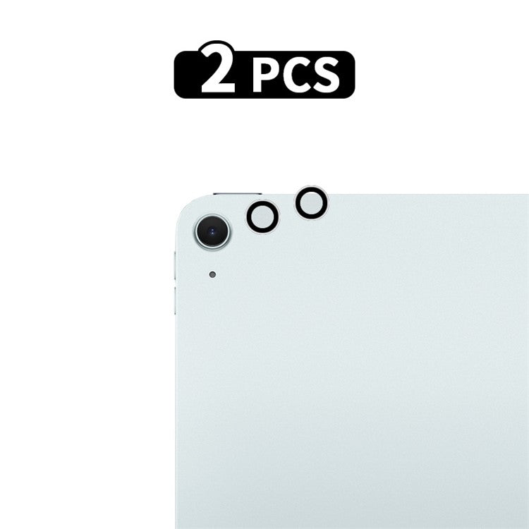 RURIHAI 2Pcs For iPad Air 11 (2024) Camera Lens Protector Metal Ring CSG Glass AR Clear Lens Film - Transparent