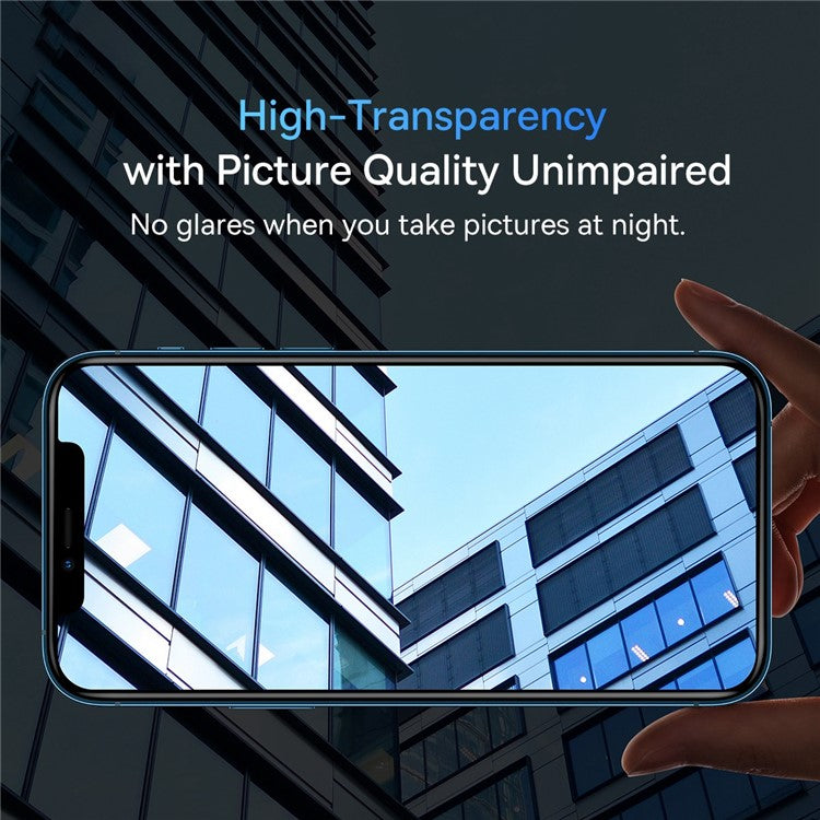 BASEUS 2Pcs  /  Set for iPhone 14 6.1 inch / 14 Plus 6.7 inch Full-Frame Lens Film 0.3mm Clear Wear-Resistant Tempered Glass+PC Camera Lens Protector