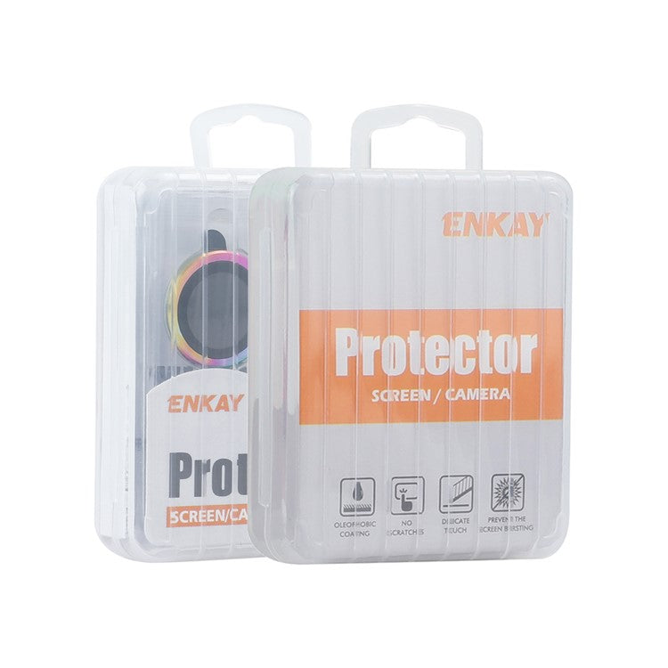 ENKAY HAT PRINCE 1Set For iPhone 16 Pro / 16 Pro Max Camera Lens Protector Metal Individual Ring Lens Film - Brown