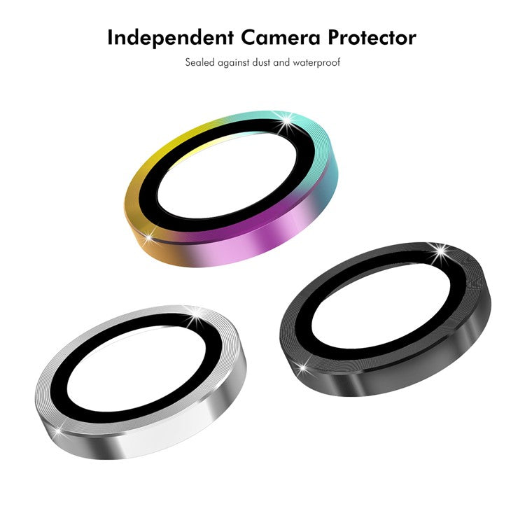 ENKAY HAT PRINCE 1Set For Xiaomi Poco F6 Pro 5G Camera Lens Protector Independent Metal Ring Lens Film - Black