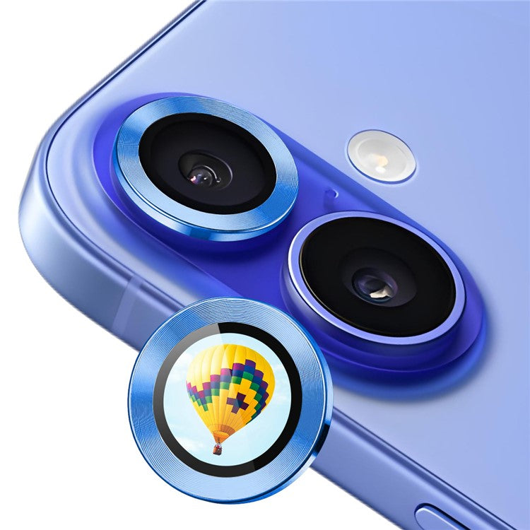 ENKAY HAT PRINCE 1Set For iPhone 16 / 16 Plus Camera Lens Protector AR Ultra Clear Lens Film - Blue