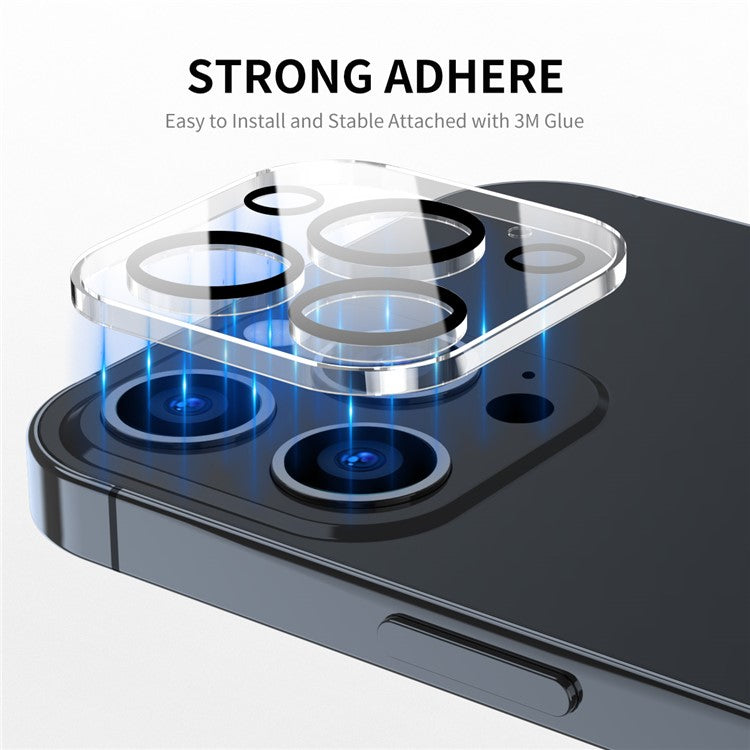 ENKAY HAT PRINCE 2Pcs For iPhone 16 Pro / 16 Pro Max Camera Lens Protector Black Ring Tempered Glass Lens Film