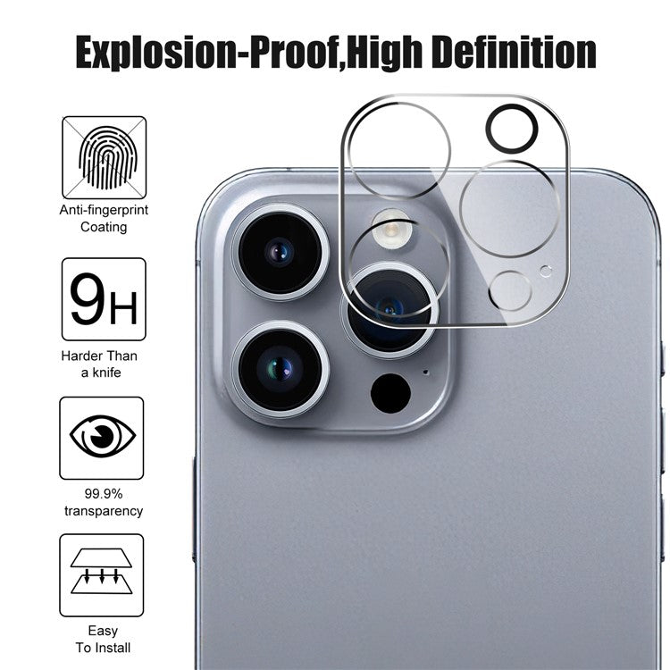 For iPhone 16 Pro Max Camera Lens Protector Tempered Glass HD Anti-Explosion Phone Lens Film