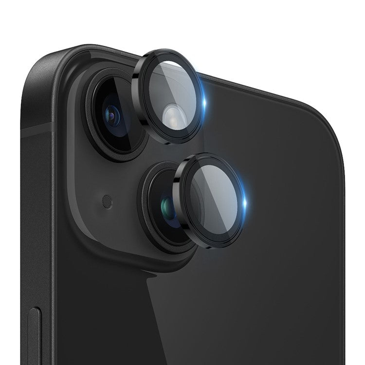 X-LEVEL AR Spotlight Series For iPhone 15 / 15 Plus Camera Lens Protector Set Night Shooting Mode - Black