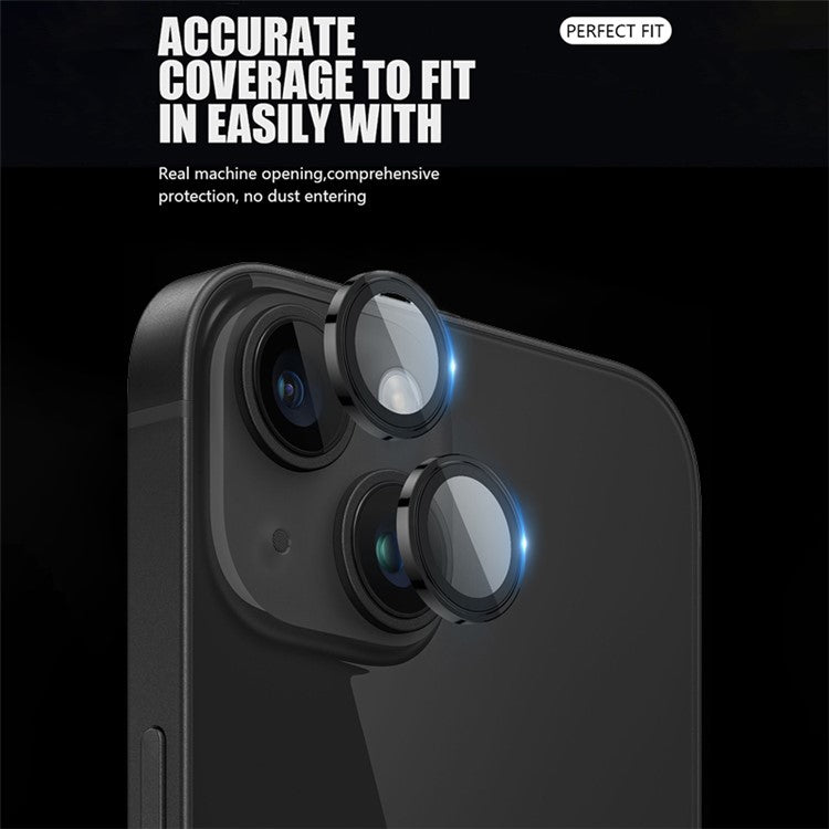 X-LEVEL AR Spotlight Series For iPhone 15 / 15 Plus Camera Lens Protector Set Night Shooting Mode - Black