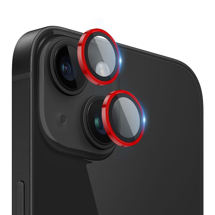 X-LEVEL AR Spotlight Series For iPhone 14 / 14 Plus Camera Lens Protector Set Night Shooting Mode - Red