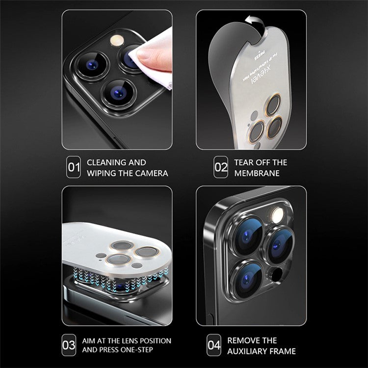 X-LEVEL AR Spotlight Series For iPhone 13 / 13 mini Camera Lens Protector Set Night Shooting Mode - Black