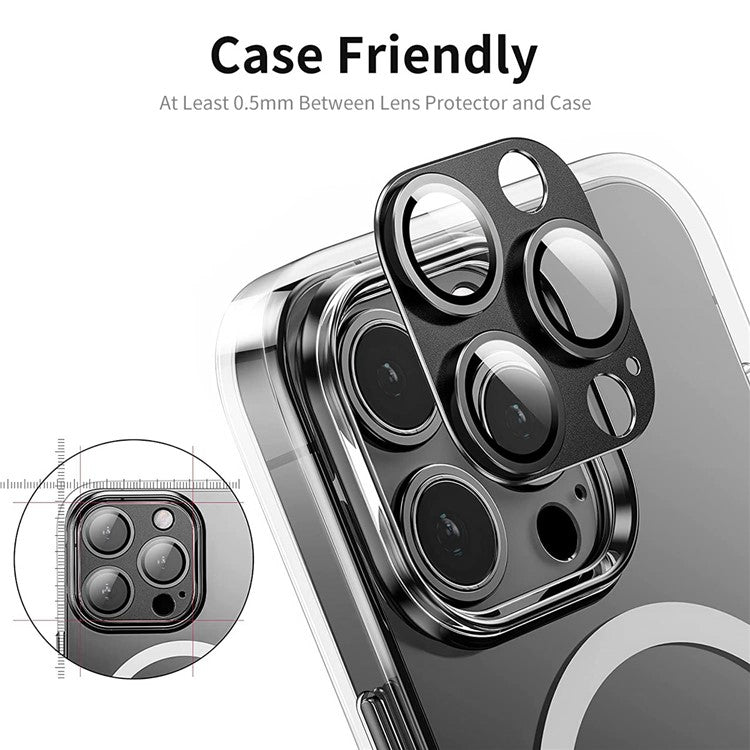 ENKAY HAT PRINCE For iPhone 16 Pro / 16 Pro Max Camera Lens Protector Aluminum Alloy + Tempered Glass - Silver