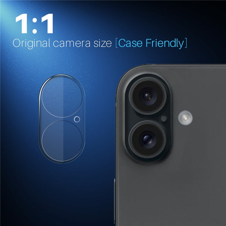 NORTHJO For iPhone 16 / 16 Plus Tempered Glass Camera Lens Protector HD Clear 3D Full Coverage