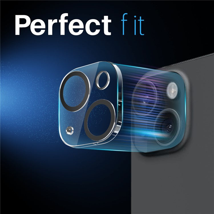 NORTHJO For iPhone 14 / 14 Plus Black Circles Camera Lens Protector Tempered Glass HD Clear 3D Full Coverage