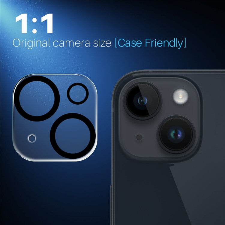 NORTHJO For iPhone 14 / 14 Plus Black Circles Camera Lens Protector Tempered Glass HD Clear 3D Full Coverage