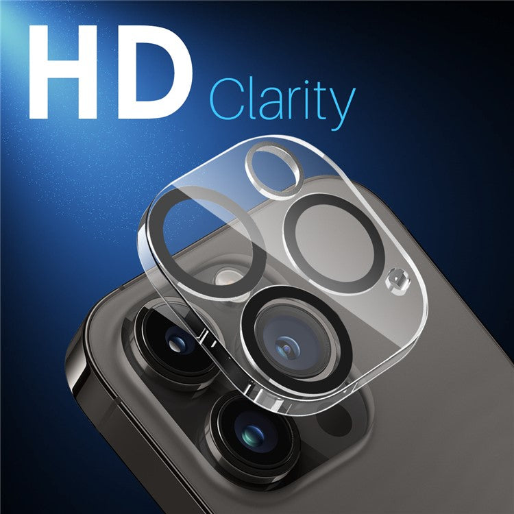 NORTHJO For iPhone 14 Pro / 14 Pro Max Black Circles HD Clear Camera Lens Protector Tempered Glass 3D Full Coverage