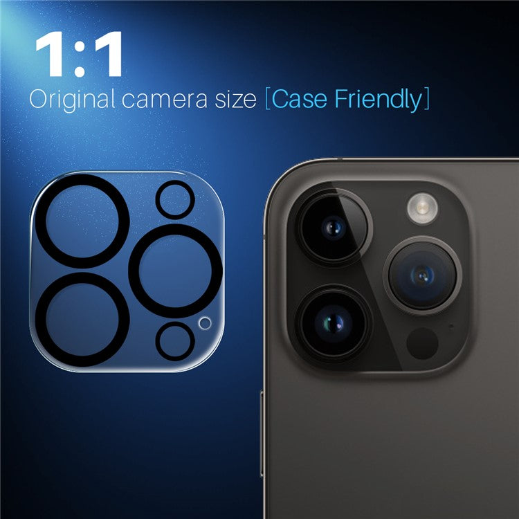 NORTHJO For iPhone 14 Pro / 14 Pro Max Black Circles HD Clear Camera Lens Protector Tempered Glass 3D Full Coverage