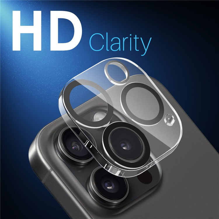 NORTHJO For iPhone 15 Pro / 15 Pro Max Black Circles Camera Lens Protector Tempered Glass HD Clear 3D Full Coverage