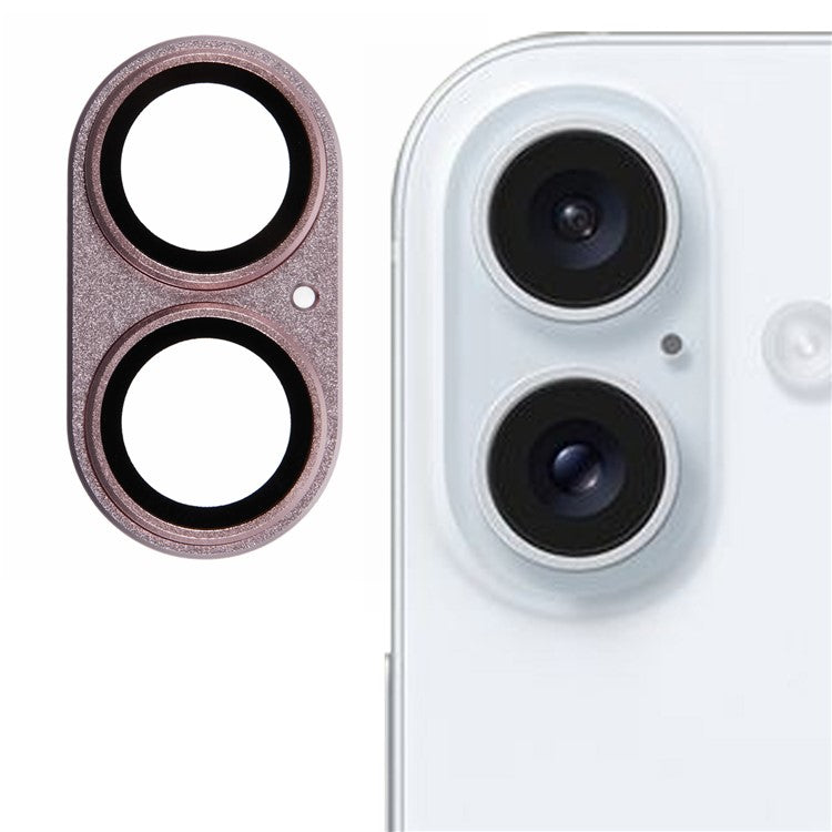 For iPhone 16 Camera Lens Protector Clear Tempered Glass Lens Film - Rose Gold