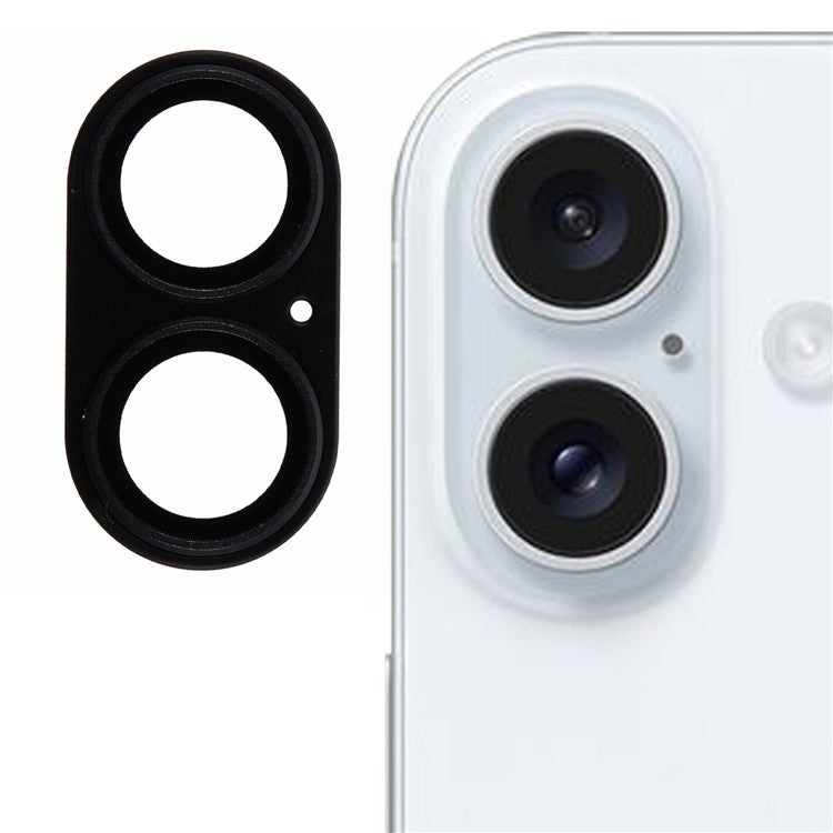 For iPhone 16 Camera Lens Protector Clear Tempered Glass Lens Film - Black