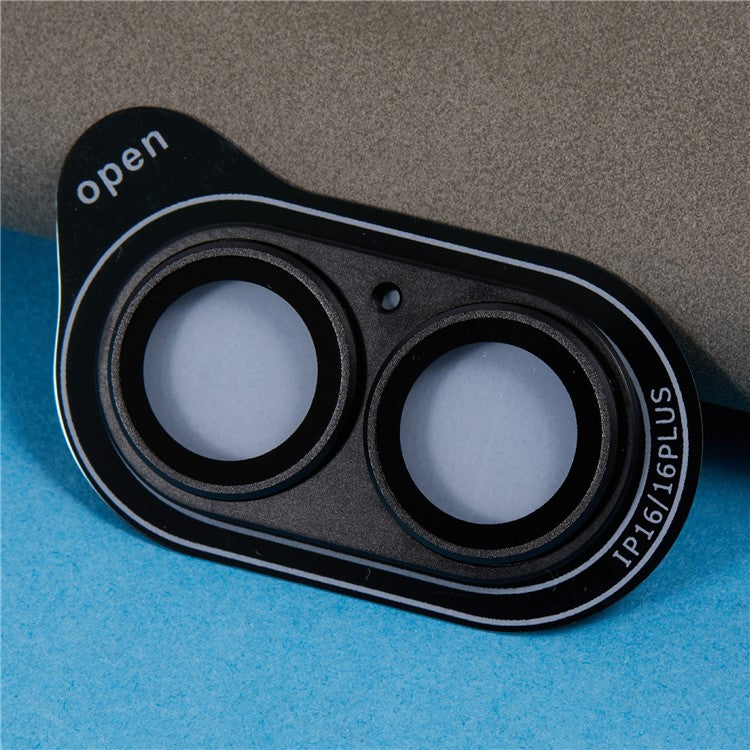 For iPhone 16 Camera Lens Protector Clear Tempered Glass Lens Film - Black