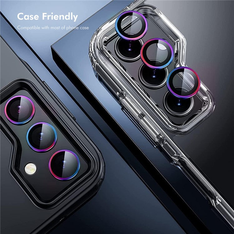 ENKAY HAT PRINCE 1Set For Samsung Galaxy S24 FE Camera Lens Protector Metal Ring Lens Film - Black