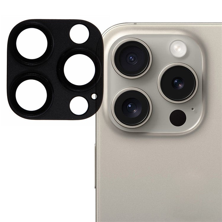 For iPhone 16 Pro Camera Lens Protector Clear Matte Tempered Glass Lens Film - Black