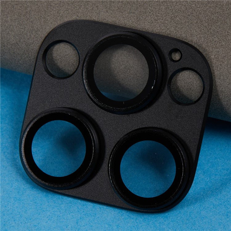 For iPhone 16 Pro Camera Lens Protector Clear Matte Tempered Glass Lens Film - Black