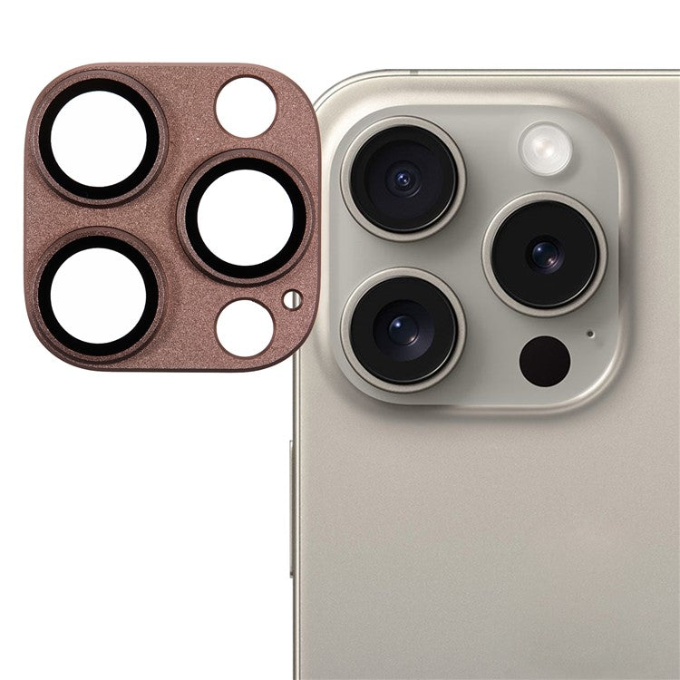 For iPhone 16 Pro Camera Lens Protector Clear Matte Tempered Glass Lens Film - Gold