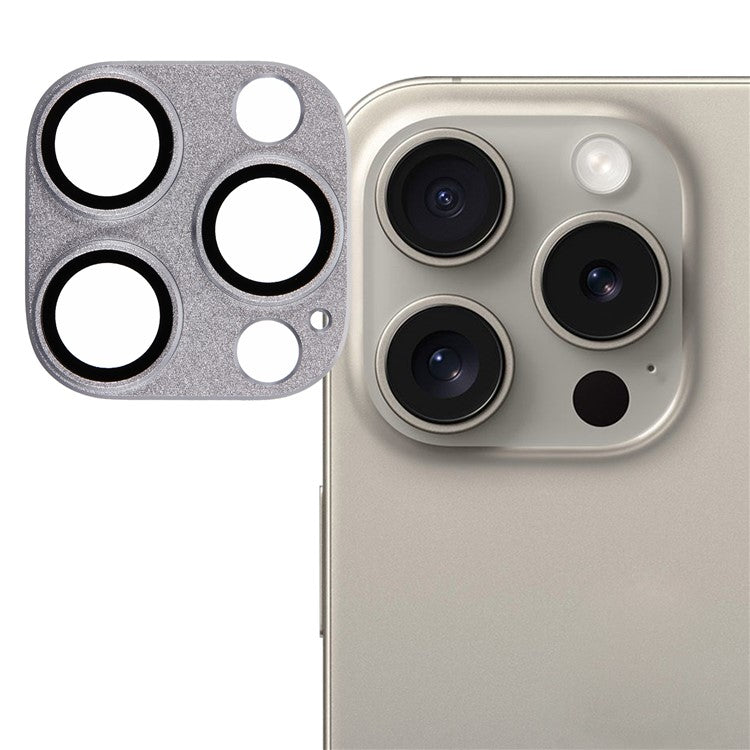 For iPhone 16 Pro Camera Lens Protector Clear Matte Tempered Glass Lens Film - Silver