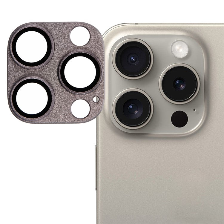 For iPhone 16 Pro Camera Lens Protector Clear Matte Tempered Glass Lens Film - Grey