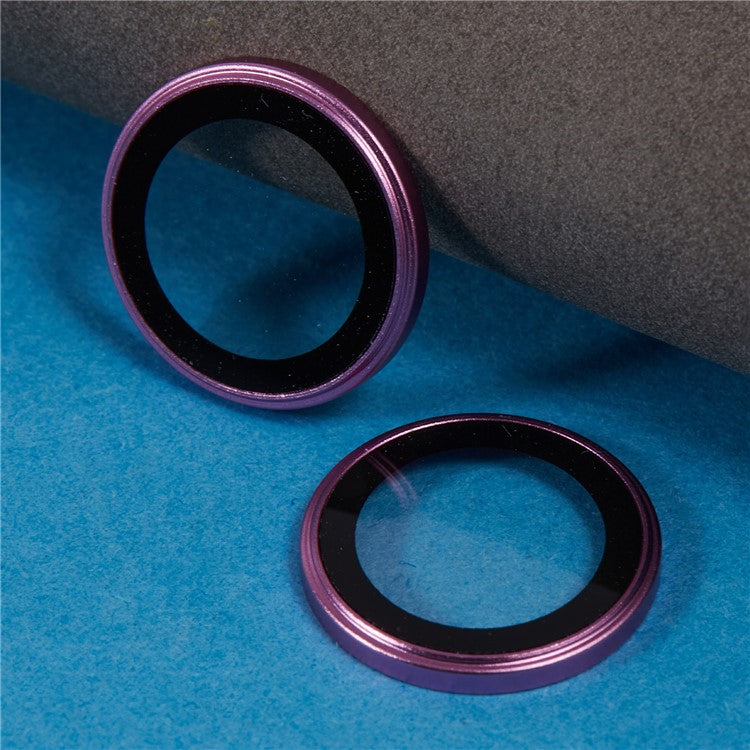 For iPhone 16 / 16 Plus Camera Lens Film Electroplating AF+AR Tempered Glass Lens Protector - Purple