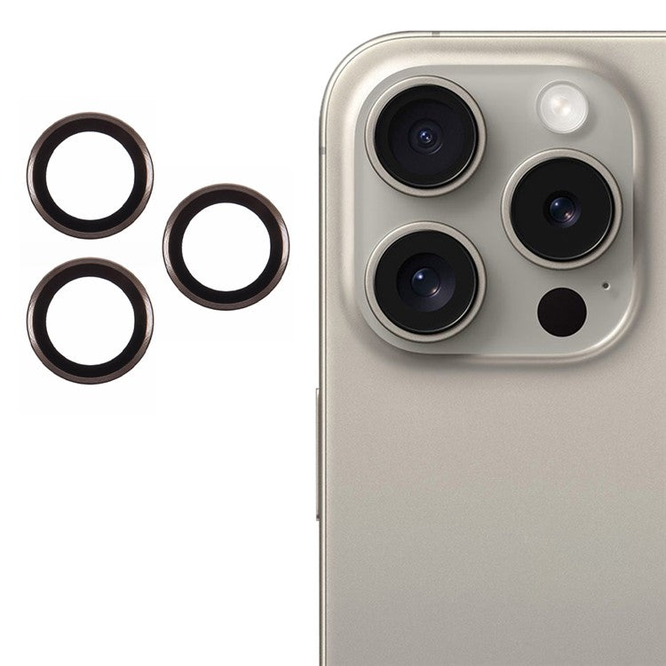 For iPhone 16 Pro / 16 Pro Max Camera Lens Protector Electroplated AR Metal Frame+Tempered Glass Lens Film - Grey