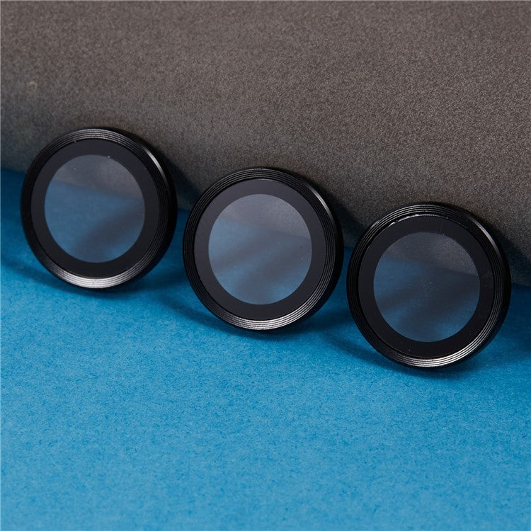 For Samsung Galaxy S24 FE Camera Lens Protector Set Metal + Tempered Glass Individual Ring Film - Black